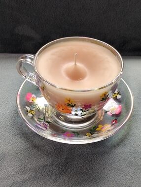 Candle In A Hand Painted Teacup
